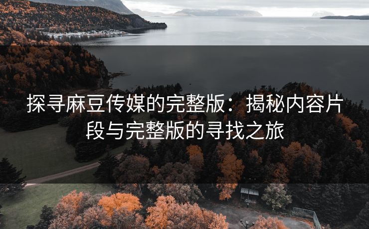 探寻麻豆传媒的完整版：揭秘内容片段与完整版的寻找之旅  第1张