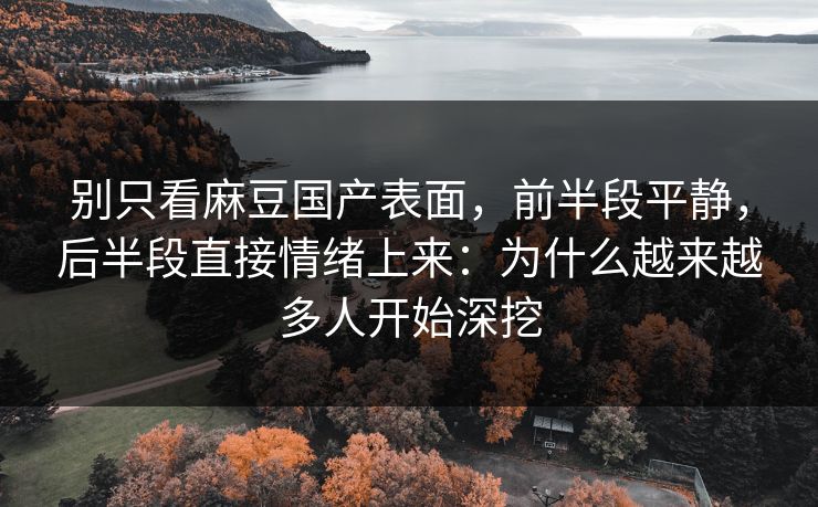 别只看麻豆国产表面，前半段平静，后半段直接情绪上来：为什么越来越多人开始深挖