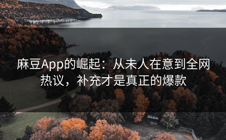 麻豆App的崛起:从未人在意到全网热议,补充才是真正的爆款 第1张 麻豆App的崛起:从未人在意到全网热议,补充才是真正的爆款 第1张