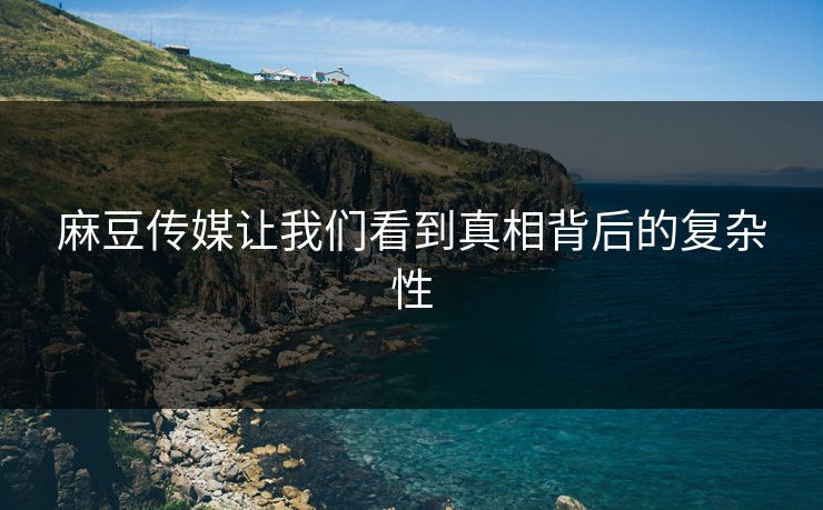 麻豆传媒让我们看到真相背后的复杂性  第1张