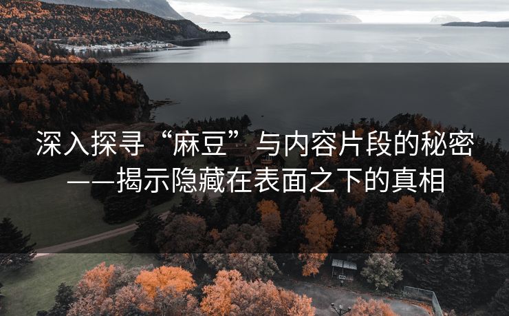 深入探寻“麻豆”与内容片段的秘密——揭示隐藏在表面之下的真相  第1张